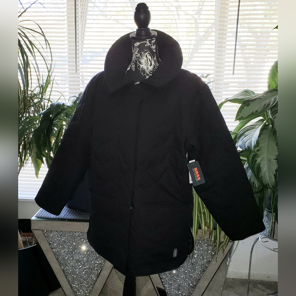 NWT Bass Outdoor Women's Quilted Long-Sleeve Jacket Blazer   Black